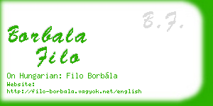 borbala filo business card